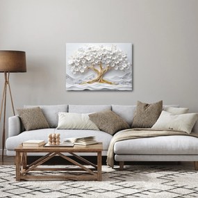 Tablou – Arborele vieții 3D plin de flori (70x50 cm)