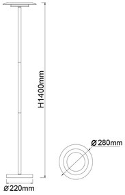 Lampadar, Lampa de podea LED design tehnic Tina MA-9005