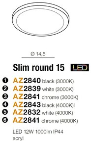 Spot LED pentru baie incastrat IP44 Slim 15 round 4000K alb