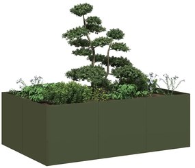 vidaXL Jardinieră verde măsline 120x80x40 cm oțel