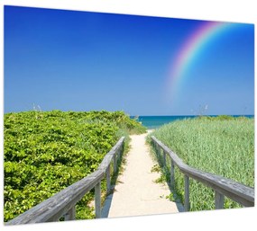 Tablou - Peisaj și curcubeu (70x50 cm)