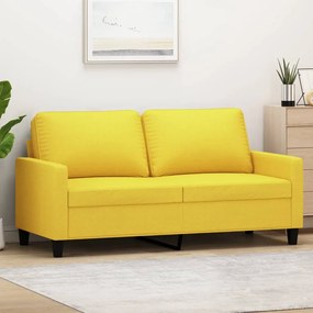vidaXL Canapea cu 2 locuri, galben deschis, 140 cm, material textil
