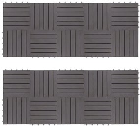 vidaXL Plăci pardoseală, 20 buc., gri, 30x30 cm, lemn masiv de acacia