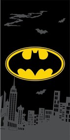 Prosop pentru copii negru din bumbac 70x140 cm Batman "The Emblem" – Jerry Fabrics