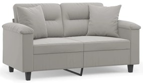 3153264 vidaXL Canapea cu 2 locuri, perne&pernuțe gri taupe 120 cm microfibră