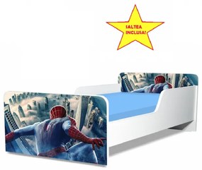 Pat junior Spiderman, cu saltea, 160x80 cm