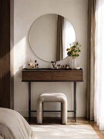 Masa toaletă Zenar 100 cm cu sertare - nuc elegant / negru