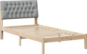 vidaXL Cadru de pat cu tăblie tapițată cu headboard Maro 100 x 200 cm