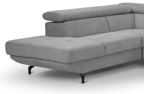 Canapea colțar extensibilă cu spațiu depozitare BRESCIA stânga gri