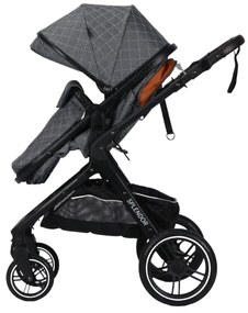 Carucior nou nascuti 2 in 1 NOVOKIDS™ X1000 series, Cu geanta bebe, Cadru Aluminiu, Amortizoare, Roti din cauciuc plin AVE, Landou, Spatar reglabil 3