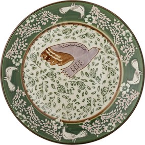 Farfurie din ceramică cu păsări și motive florale pictate manual, 16×2 cm, „Hezha"