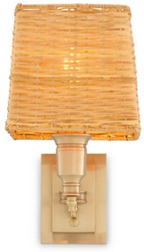 Aplica de perete LUX cu abajur din ratan Lexington alama antic