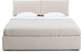 Pat dublu tapițat bej cu spațiu de depozitare cu saltea/ somieră 180x200 cm Thessa Pillow - Bonami Selection