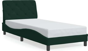 vidaXL Cadru de pat fără saltea, verde închis, 90x190 cm, catifea