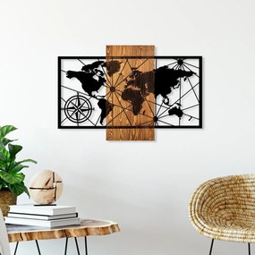 Accesoriu decorativ de perete din lemn World map 3-M