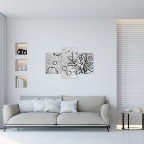 Tablou abstract cu pomi (90x60 cm)