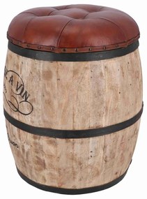 Scaun bar tip butoi de vin, cu spatiu de depozitare – Mont-Rouge à Vin