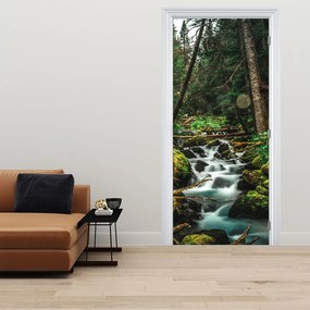 Fototapet pentru ușă - Pârâu în pădure (95x205cm)