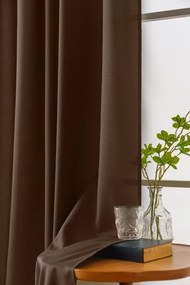Draperie maro inchis cu rejansa OXFORD 140x250 cm