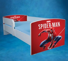 Pat pentru baieti Spider Man 2, cu saltea 140x70 cm inclusa, varianta fara sertar ptv1738