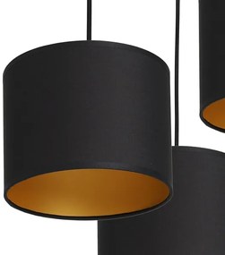 Lustră pe cablu ARDEN 3xE27/60W/230V neagră/aurie