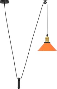 vidaXL Lampă suspendată reglabilă înălțime E27 Portocaliu lucios Metal