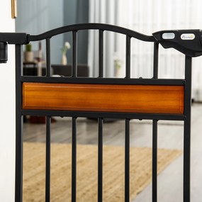 PawHut Portiță Extensibilă pentru Câinișori, Închidere Automată, 74-80 cm, Negru, Siguranță și Confort | Aosom Romania
