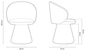 Fotoliu bej cu tapițerie din catifea Inez – Micadoni