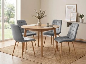Scaun de masa SPLIT VELVET, gri deschis