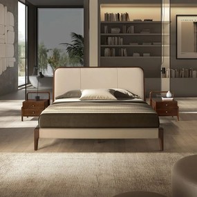 Pat dublu tapitat design LUX Cream 180x200cm