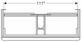 Dulap baza pentru lavoar suspendat Geberit Smyle Square nuc 2 sertare 119 cm