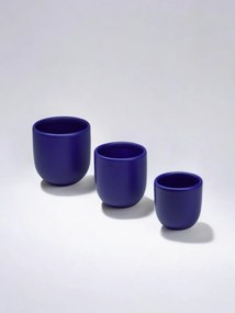 Set 3 Pahare Cafea NOVUM Velaris Cobalt Blue (80 ml + 150 ml + 250 ml) - Gresie Ceramica Glazurata Manual