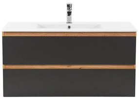Dulap inferior Vario Forte 100 cu lavoar stejar-antracit