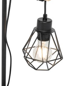 Lampa de masa country neagra cu lemn - Chon