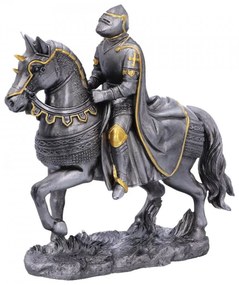 Statueta cavaler medieval Calul de Lupta 12 cm