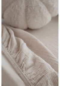 Cearceaf pentru copii bej din muselină pentru pătuț cu elastic 60x120 cm Burumcuk – Mijolnir