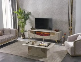 Unitate T.V cu semineu Milano,gold
