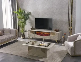 Unitate T.V cu semineu Milano,gold