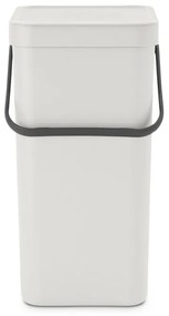 Cos de gunoi colectare selectiva Brabantia Sort&Go 1005516, 16 L, Maner, Montabil pe perete, Gri deschis