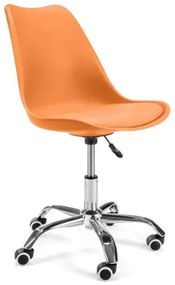 Scaun de birou pentru copii, rotativ, portocaliu, max 125 kg, 44x40x80/90 cm