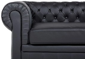 Canapea 3 locuri din piele Chichester (negru) . 1008702