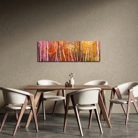 Tablou - Pădurea colorată (cu ceas) (90x30 cm)