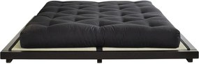 Pat dublu din lemn de pin cu saltea Karup Design Dock Double Latex Black/Black, 180 x 200 cm