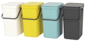 Cos de colectare selectiva Brabantia Sort&Go 647670, 12 L, Maner, Montabil pe perete, Gri inchis