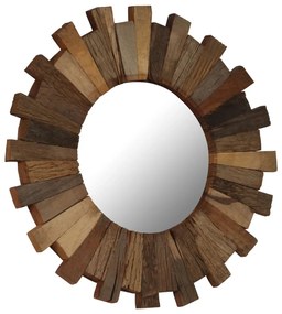 Oglinda de perete, 70 cm, lemn masiv reciclat
