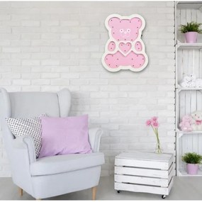 Lampă LED pentru copii LED/2xAA ursuleț roză