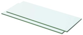 Rafturi, 2 buc., 50 x 15 cm, panouri sticla transparenta 2, 50 x 15 cm