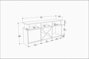 Comoda TV Auburn - Alb, Oak