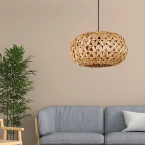 Lustră pe cablu HOSHI 1xE27/20W/230V d. 38 cm cânepă