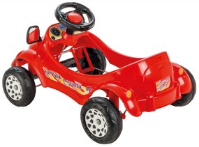 Masinuta cu Pedale Pentru Copii NOVOKIDS™ Herby Car XXL , Maxim 35 Kg, Lungime 80 cm, Spatar de Protectie si Volan, Rosu